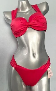 Victorias Secret Watermelon Underwire Twist Top Brazilian Bottom Swim Bikini Set - Picture 1 of 9