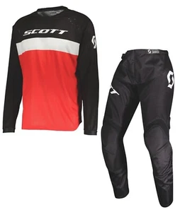 TUTA COMPLETO PANTALONI MAGLIA CROSS ENDURO SCOTT 350 SWAP EVO ROSSO TG 32+M - Picture 1 of 5
