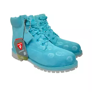 Timberland Kid’s 6" Premium Waterproof Boots A174B Maui-Blue Floral Size 5M - Picture 1 of 9