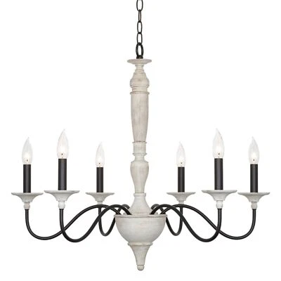 Kira Home Montreal 29" 6-Light French Country Chandelier, Adjustable Height - Image 1 of 4