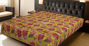 Handmade Indian Kantha Embroidery Queen Blanket Throw Boho Hippie Bedspread - Picture 1 of 5