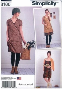 Abito Simplicity 8186 Smock Wrap Frock Chic Boho Dottie Angelo Motivo Cucito - Foto 1 di 2
