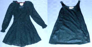 Amy Too! Byer California Girls 2 Piece Green Party Dress Size 7 Vintage 80s - Picture 1 of 8