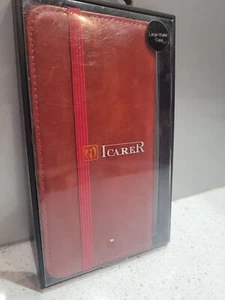 Universal Leather Dual Phone Wallet Case Card Holder Cover For iPhone/Samsung/LG - Picture 1 of 4