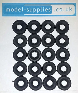 Dinky 20mm Reproduction Black Square Tread Tyres Dinky Supertoy Trucks etc - Picture 1 of 10