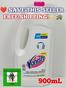 VANISH Crystal White Power Gel Pre-Treat Stain Remover 900mL FREE SHIPPING ⚡🚚