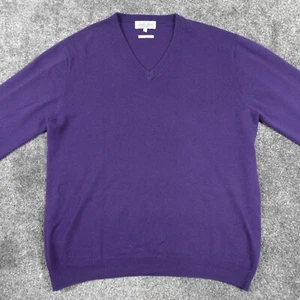 Jersey tejido Austin Reed Cashemre cuello en V para hombre talla mediana púrpura - Imagen 1 de 14