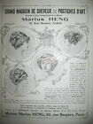 PUBLICITE DE PRESSE MARIUS HENG CHEVEUX POSTICHES D&#39;ART FRENCH AD 1911