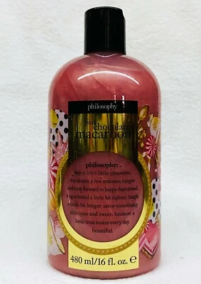 1 Philosophy PINK CHOCOLATE MACAROON Shampoo Shower Gel Bath Wash Big 16 oz - Image 1 of 2