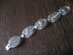 Trachtenschmuck Armband Münzarmband mit Medallion silber Schmuckmünzen 20 cm B - Bild 1 von 6