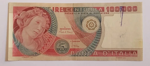 Italy 100000 Lire Botticelli 1980 P#108 VF Cover