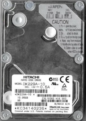Hitachi DK229A-10 10GB IDE 2.5" Hard Drive - Image 1 of 2