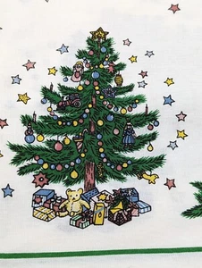 Fallani Cohn Christmas Tree Scene Christmas Time Tablecloth Squareish (See Pics) - Picture 1 of 9