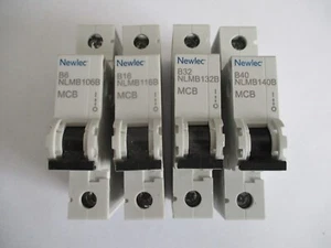 NEWLEC NLMB1 B6 B10 B16 B20 B32 B40 B50 6KA UN SOLO POLO MCB'S (MODELO RECIENTE) - Imagen 1 de 2
