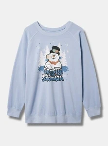 Sudadera Torrid Frosty el muñeco de nieve polar azul nueva con etiquetas 1X - Imagen 1 de 9