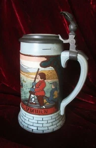 c.1902 ART NOUVEAU "LORELEI" 3/10 L STEIN #2833 BY Mettlach - GERMANY - Picture 1 of 7