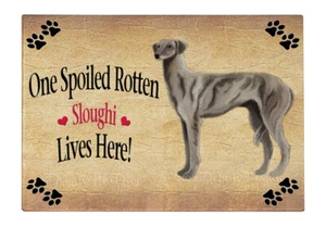 Spoiled Rotten Sloughi Dog Glass Cutting Board Kitchen Chopping Cheese Vegetable - Bild 1 von 1