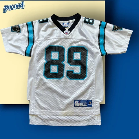 YOUTH SIZE MEDIUM (10-12) REEBOK CAROLINA PANTHERS NFL JERSEY STEVE SMITH #89 Cover