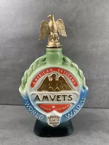 1970 Amvets 25th Jim Beam Decanter Regal China Veterans & Eagle World War 2 - Picture 1 of 9