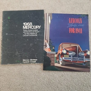 1941 LINCOLN ZEPHYR V-12 BROCHURE / Plus BONUS 1968 MERCURY brochure - Picture 1 of 1