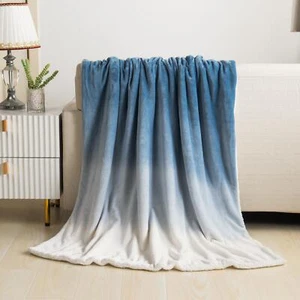 Elegant Comfort Ombre Bedruckt - Sherpa Backed Plüsch Überwurf Decken - 50 x 60 inc - Bild 1 von 22