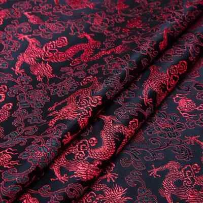 Retro Dragon Designed Brocade Jacquard Fabric DIY For Sewing Girl Dress Suit Tie - Image 1 of 4