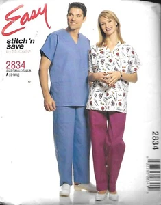 Easy Stitch 'n Save #2834 Unisex Top Pull-on Pants Scrubs - Size S-L UNCUT - Picture 1 of 2