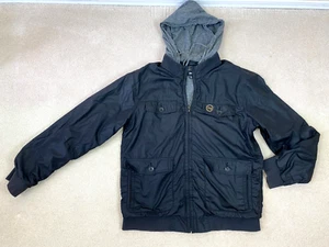 OBEY Hooded Coat Men's S Black/ Gray Long Sleeve Winter Jacket Insulated Parka - Picture 1 of 12