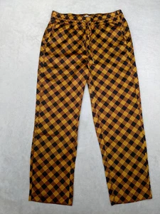 Scotch & Soda Womens L 33x29 Orange Diamond Buffalo Pants Golf jester Clown - Picture 1 of 11
