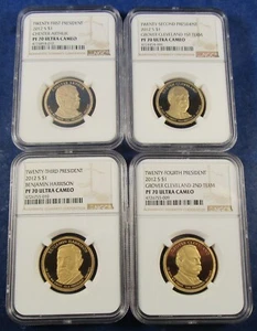 2012 S NGC PF70 PRESIDENTIAL DOLLAR PROOF SET - Picture 1 of 4
