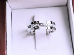 ANILLO DE BODA/COMPROMISO DIAMANTE PLATINO DE DISEÑO TALLA 5,25 7,1gr - Imagen 1 de 16
