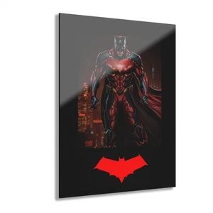 Acrylic Wall Art, Batman, Red and Black Design, Home Decor, Comic Book Decor, - Picture 1 of 17
