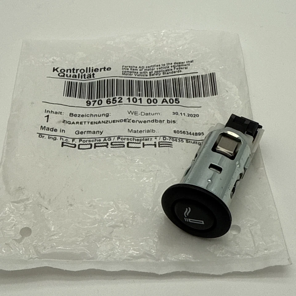 Porsche 911 Boxster Cayman Cigarette Lighter Matte Black Genuine 99765210100A05 - Image 1 of 4