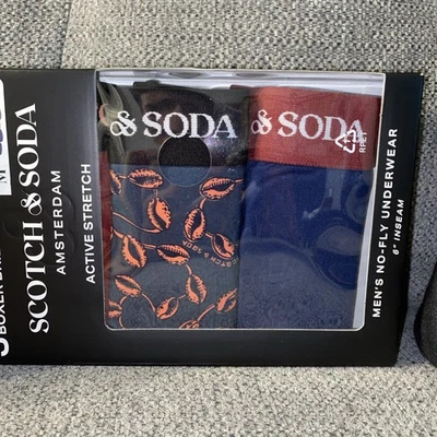 Scotch & Soda Amsterdam 3-Pack 6” Active Stretch Boxer Briefs - Sz M - Image 1 of 4