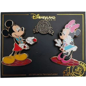 Disneyland Paris 20 Years Pin Trading Mickey Minnie Mouse Limited Edition Disney - Foto 1 di 8