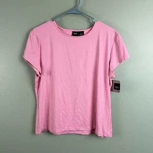 NUEVO CON ETIQUETAS Camiseta Mossimo Elastizada Básica Cuello Redondo Talla XL Hecha en EE. UU. Con Etiquetas Rosa Y2k - Imagen 1 de 8