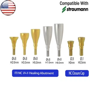 US Dental NC Ø4.8 Healing Abutment Closure Cap Fit for Straumann ITI H=2/5/7/8mm - Picture 1 of 26