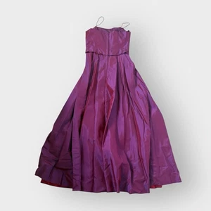 JS Collections Purple Red Sheen Satin A-Line Maxi Gown - Cami Straps, NWT Y2K - Picture 1 of 10