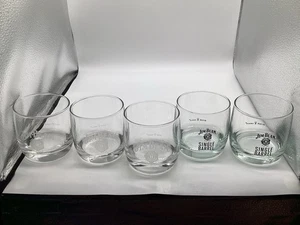 Set Of 5 Jim Beam Etched Logo Bourbon Heavy Rocks Lo Ball Glasses Whiskey - Picture 1 of 11