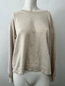 J. Crew Factory Cotton Cashmere Oatmeal Crew Neck Pullover Sweater Women's Lg - Picture 1 of 6