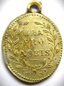 18.Jh Messing Pilgerabzeichen ORA PRO NOBIS Alpengnadenbild alte Heilige Medaille Gnade - Bild 1 von 1