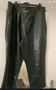 River Island Faux Leather Trousers Size 18 - Picture 1 of 5