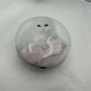 Otagiri Design by Bob Harrison Kitten Ballet Ciabatta Coperchio Trinket Box Bianco Giappone - Foto 1 di 6