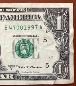 April 7 1997 Or July 4 1997: Birthday Note One Dollar E 4-7-00-1997 A - Picture 1 of 3