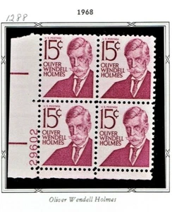 1966- U.S. PROMINENT AMERICANS 15c O.W. Holmes Plt#Blk Sc#1288 M/NH/OG ^ - Picture 1 of 1