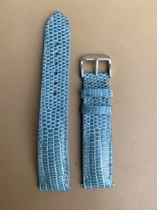Size 20mm/18mm, Handmade Gray Lizard Leather Watch Strap Band, Custom Strap - Picture 1 of 12