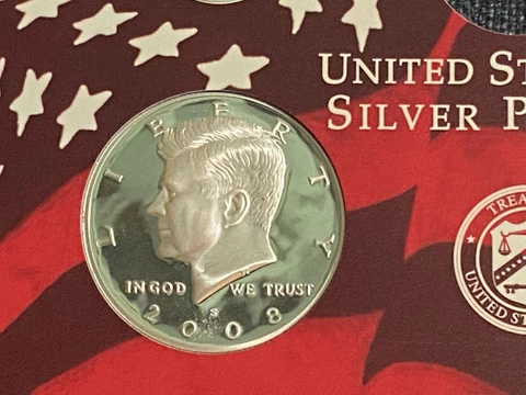 2008-S PROOF SILVER KENNEDY HALF DOLLAR (DIRECTLY FROM PROOF SET) FREE SHIPPING Cover