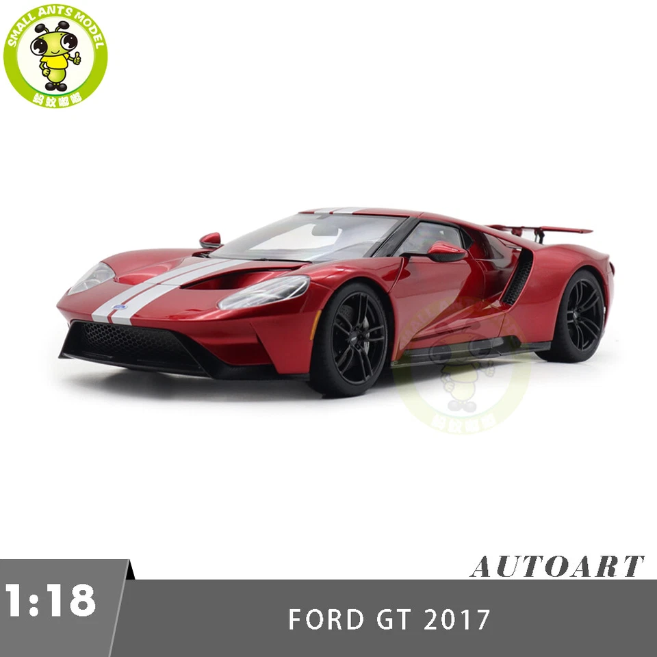 Coche modelo Ford GT 2017 1/18 Autoart 72943 rojo líquido/plateado rayas Foto 1 de 4