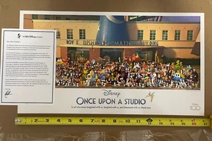 D23 Disney 100 Expo Once Upon A Studio Lithograph Cast member Exclusive + Letter - Picture 1 of 4