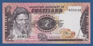 SWAZILANDIA // SWAZILAND -- 2 EMALANGENI ND ( 1974 ) -- UNC -- PREFIX A -- P.2a - Picture 1 of 2